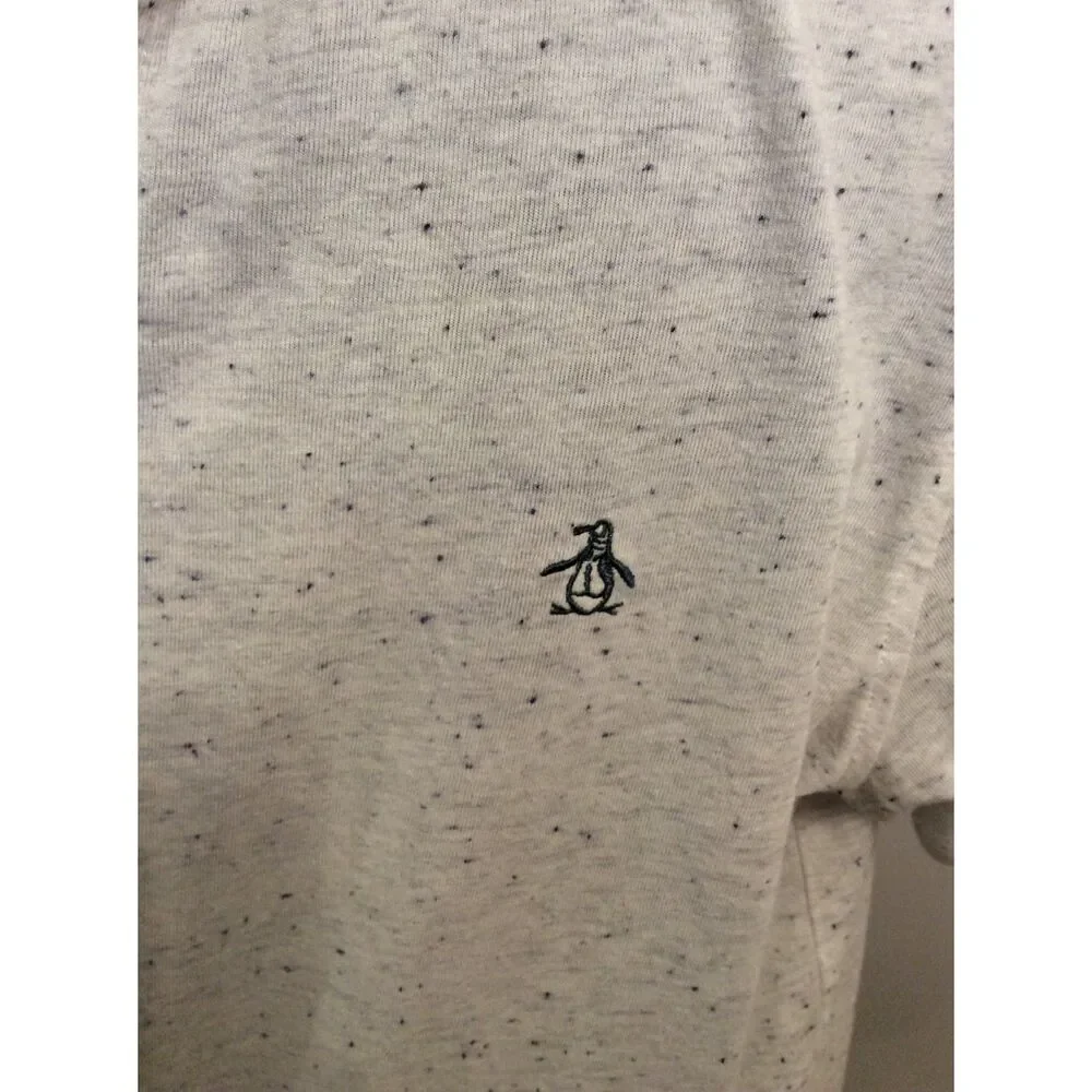 Original Penguin Golf Polo Off White Blue Specks Large L Munsingwear